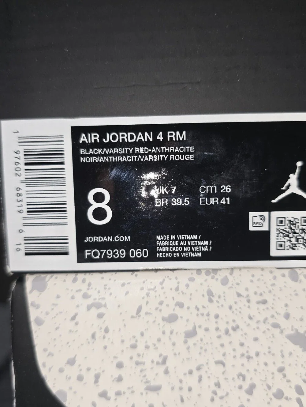 Air Jordan 4 RM Reimagined Black Varsity Red